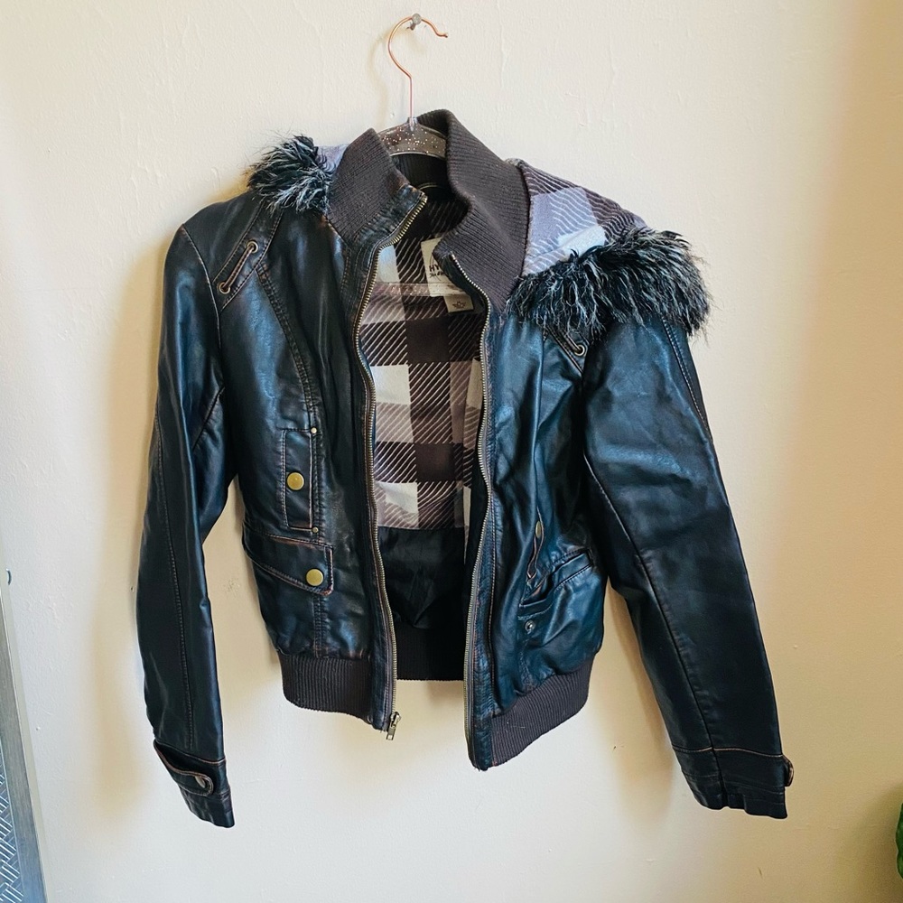 Brown Faux Leather Jacket